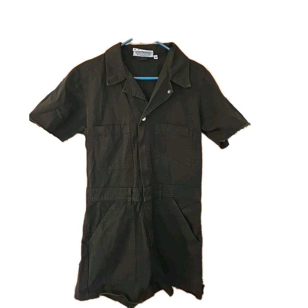 Big Bud Press Short Sleeve Romper Size M Dark Green Denim Made In Los Angeles